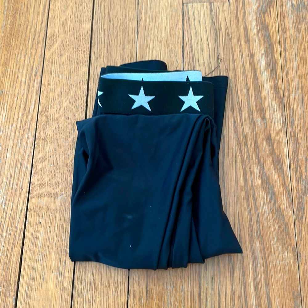 katie j black star leggings size medium